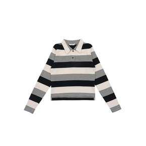 STRIPE COLLAR TEE BLACK/PINK 긴팔/반팔