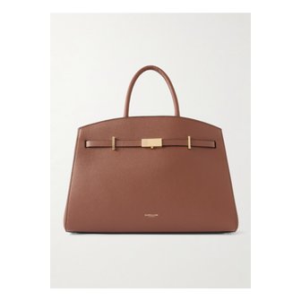 DEMELLIER 드멜리어 더 허드슨 미디 텍스처 가죽 토트 탠 브라운 46376663162913539