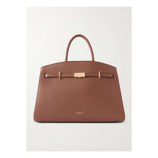 드멜리어 더 허드슨 미디 텍스처 가죽 토트 탠 브라운 46376663162913539