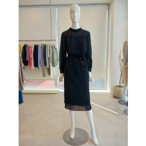 [여주점] [더 아이잗] 여성 시스루 배색 H라인 원피스 (IR3A0OP061)