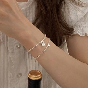 마르고 925 실버 포인트 팬던트 컷팅 스퀘어 브레이슬릿 팔찌 F31 당일발송가능+무료배송