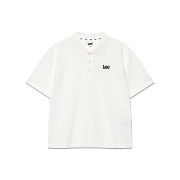 Lee Kids 스몰 트위치 오버핏 피케 카라 티셔츠 화이트 LK2502ST01WH