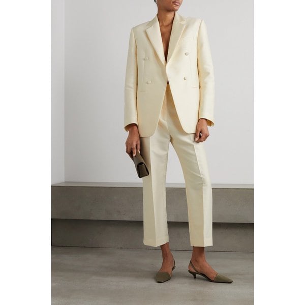 더블 브레스티드 새틴 블레이저 아이보리 1647597286523861
