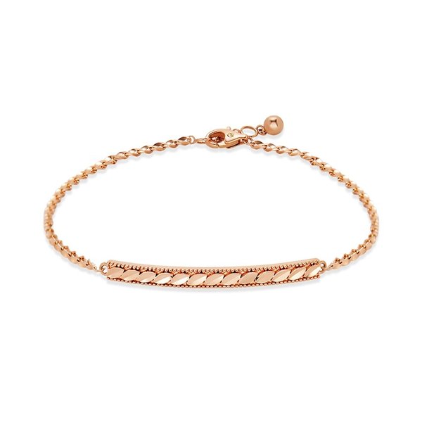 [비앤비골드] 14K 물결컷팅 스틱 아몬드체인 팔찌 NPB40201