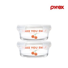 노티드2 4면 밀폐용기 원형 380ml 2P