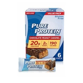 [해외직구]Pure Protein Bar Chocolate Peanut Caramel 퓨어 프로틴바 초콜릿 피넛 카라멜 50g 6입