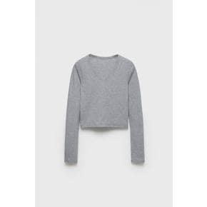 베이직 골지 티셔츠 8675/101 GREY MARL