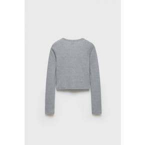 베이직 골지 티셔츠 8675/101 GREY MARL