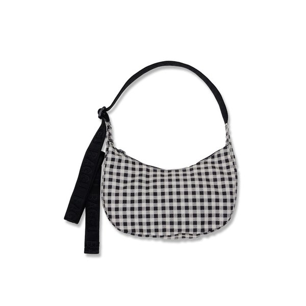 [바쿠백] BAGGU 나일론 크레센트백 스몰 Black & White Gingham