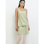 LINEN BLENDED LAYERED SLEEVELESS TOP [3COLORS]