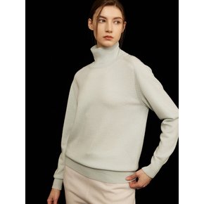 Cashmere 100% Highneck Knit Top Mint