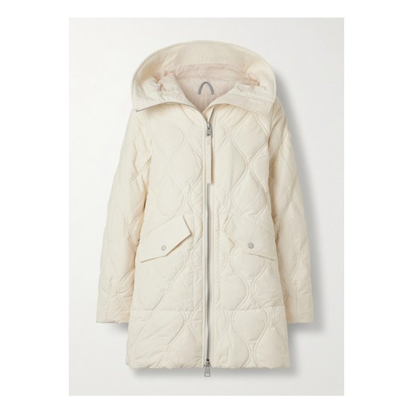 알레시아 후드 퀼팅 코튼 혼방 립스탑 다운 코트 오프 화이트 46376663162931375