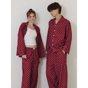 (uni) 홀리데이 도트 긴팔 파자마 세트 4Color
