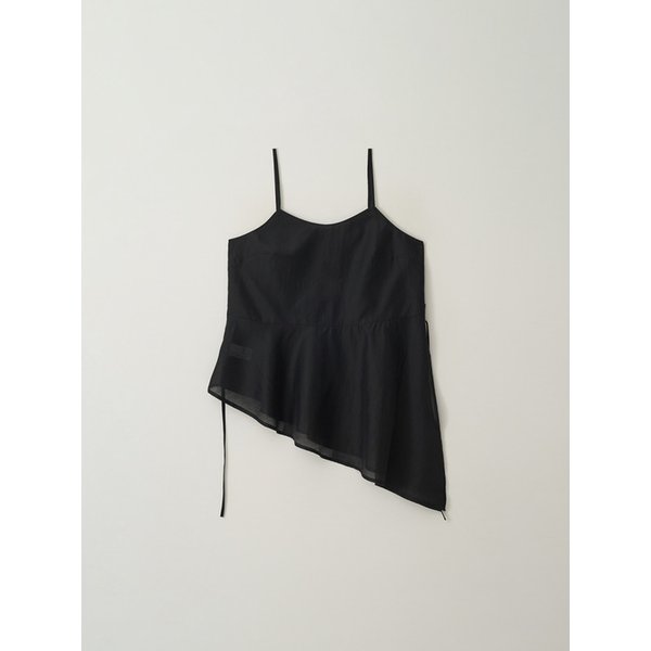 UNBALANC FRILL SLEEVELESS TOP BLACK MBESTO015BK