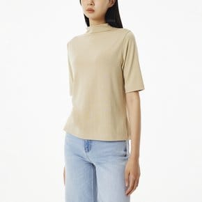 여 소프트 모크넥 반팔 티셔츠(BEIGE / BROWN / BLACK)