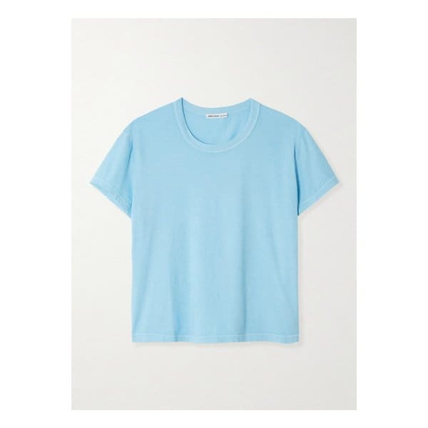 크롭 코튼 저지 티셔츠 블루 46376663162923084
