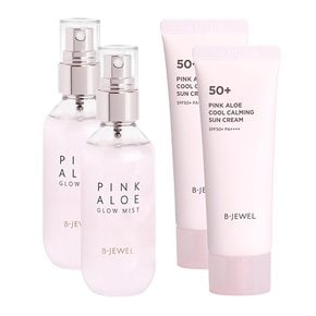 핑크알로에 글로우 세럼 에센스 미스트 100ml + 핑크알로에 쿨카밍 선크림 40ml 2+2