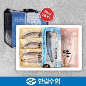 [명절 후 배송] [제주 한림수협] 제주 옥돔&굴비&고등어 혼합 선물세트 4호 (옥돔 180g x 3팩+굴비700g(10미) x 2팩+고등어120g x 5팩) / 부직포가방_국내산_냉동비축품