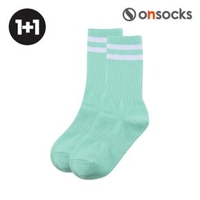 [1+1] 온삭스 더블 스트라이프 양말 LONG+ 민트_