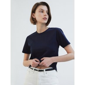 Back logo point crop T-shirts / Navy