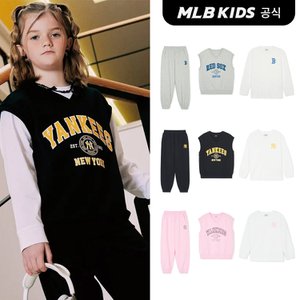 MLB키즈 (공식)24SS 바시티 3PCS 베스트 긴팔 세트 (3color) 7AS1V0741