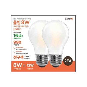 올빔 LED 8W 전구색_2P