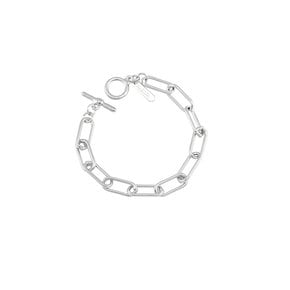 Gentle Square - Rhodium Chain Bracelet