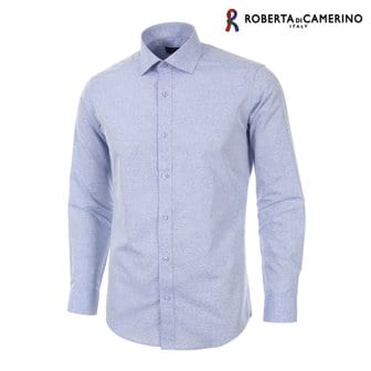 Roberta di Camerino TC 솔리드 슬림핏 블루 긴소매 셔츠 RM1-452-2