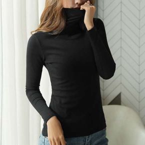 긴팔티셔츠 여성목폴라티 4컬러 기모 슬림 무지 긴팔 여성 목폴라티 기모티셔츠 여성티셔츠 폴라티