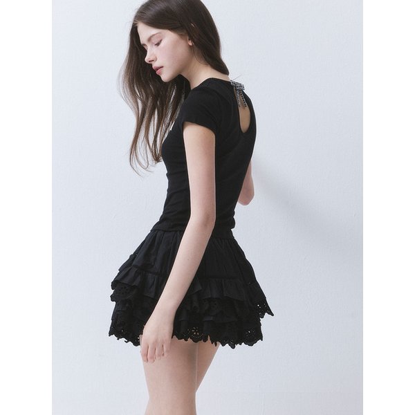 OPEN BACK RIBBON T-SHIRT_TT6S207BK