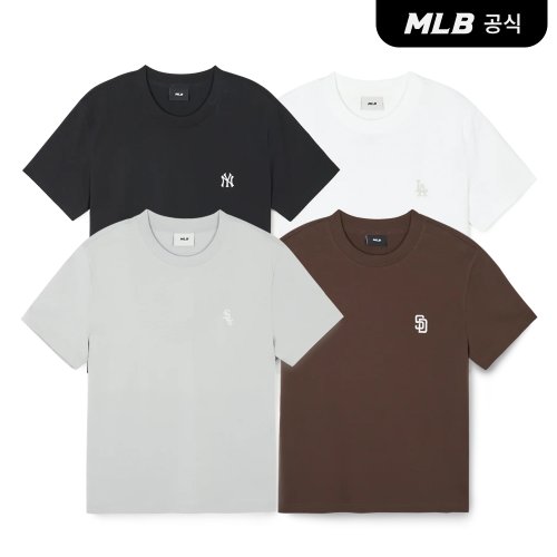 [코리아공식] [MLB] 베이직 스몰로고 기능성 반팔 티셔츠 (4 COLOR)