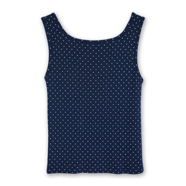 Front Logo Button Dot Tank-Top_Navy