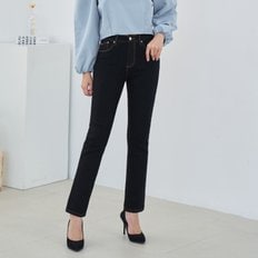 진마니아 베이직 블랙 허리스판 본딩기모 웜 일자 데님