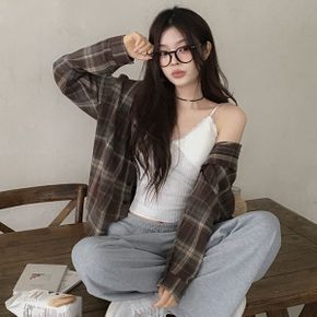 자체제작 오버핏 체크 셔츠 남방 mt 5082c_P420453266