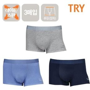 주니어 남성 레이온 스판 퓨징 드로즈 팬티 3매입