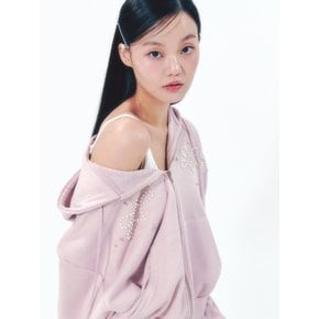 Pearl Hoodie Zip-Up Pink