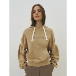 “Why” cotton hoody (sand)