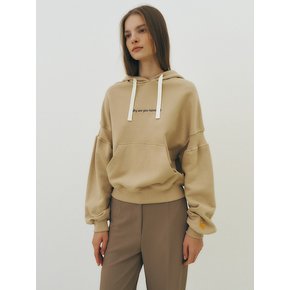 “Why” cotton hoody (sand)