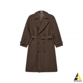 오라리 BRUSHED ALPACA WOOL MELTON TRENCH COAT DARK OLIVE (A23AC01AS) (브러시드 알