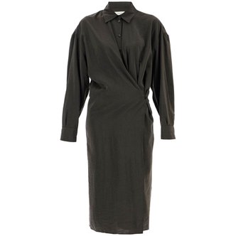 르메르 Long sleeve dress DR1024 LF208 DARK ESPRESSO