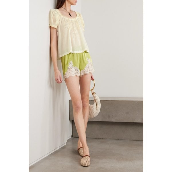 도엔 프레데리카 레이스 트림 코튼 보일 블라우스 46376663163046698