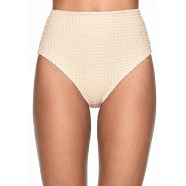 이스퀘어 5175846 OYSHO BUBBLE TEXTURED HIGH-WAISTED - Bikini bottoms white