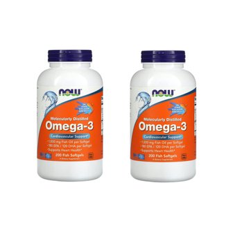 나우푸드 오메가3 EPA 180/DHA 120 피쉬 소프트젤 200정 2통