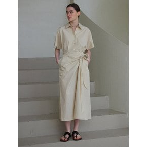 COTTON SHIRT DRESS II (BEIGE)