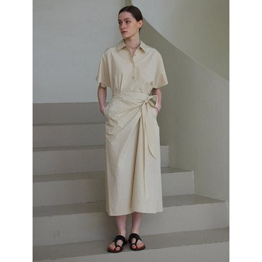 스테이피플 COTTON SHIRT DRESS II (BEIGE)