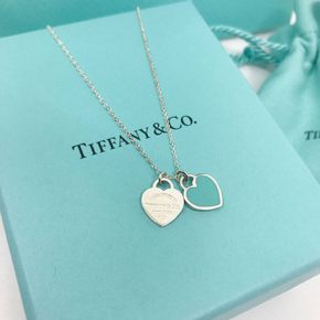 TIFFANY  CO  리턴 투 티파니 더블 하트 태그 팬턴트 미니 Tiffany Blue