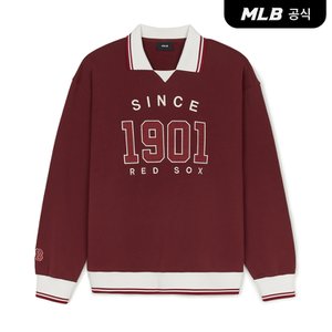 MLB [코리아공식] 스포티브 바시티 오버핏 카라 맨투맨 BOS (Burgundy)