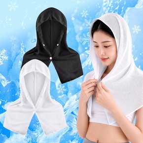 후드형 아이스 쿨 타월 쿨링타월 냉감타월 스포츠타올 햇빛차단마스크 햇빛 가리개