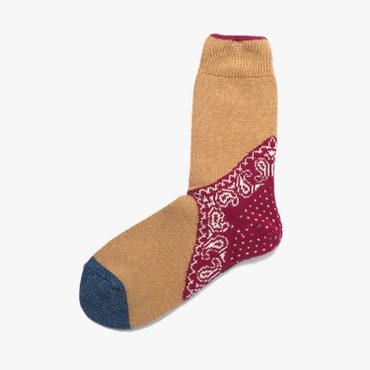 샌프란시스코마켓 [KAPITAL]캐피탈 양말/96 YARNS HEEL PAISLEY BANDANA SOCKS RED/KAD1M30002A81