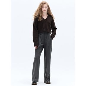 PINTUCK TAILORED WIDE PANTS_GREY